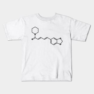 Black Pepper Piperine Molecule Chemical Formula Kids T-Shirt
